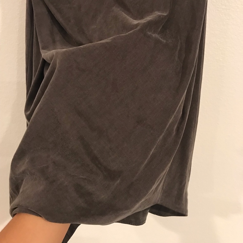 Helmet Lang gray shale side tuck Jersey asymmetrical dress size large - Picture 8 of 11